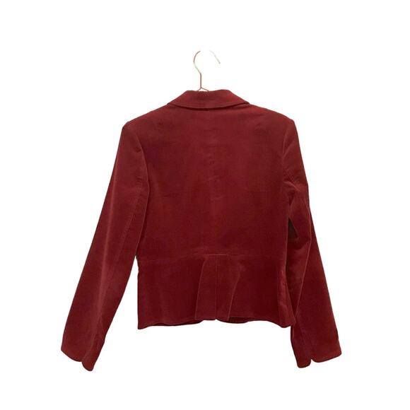 Hillard & Hanson Women's Peplum-Back Corduroy Blazer dark red rust - Picture 2 of 5